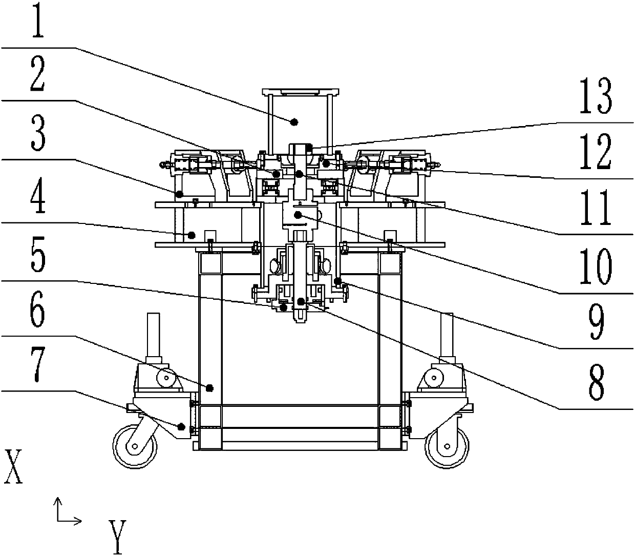 Piezoelectric test device for high thrust solid rocket motor