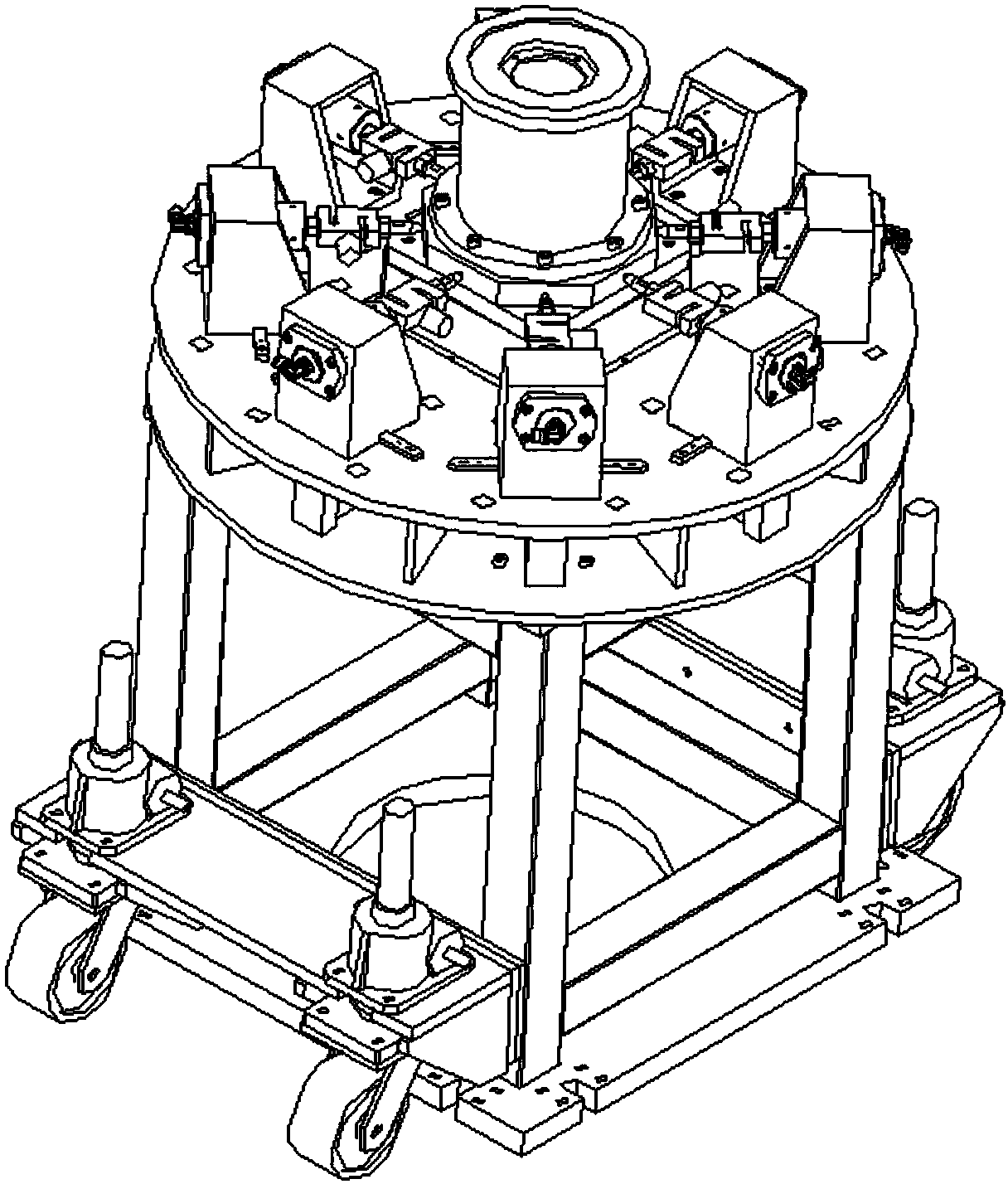 Piezoelectric test device for high thrust solid rocket motor