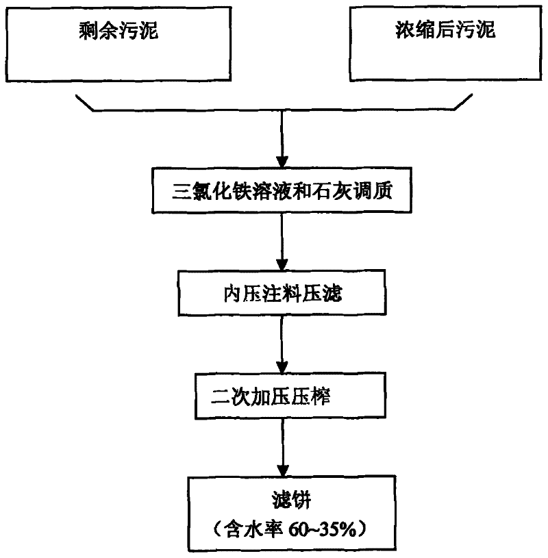 Secondary pressurizing and dehydrating method for sludge