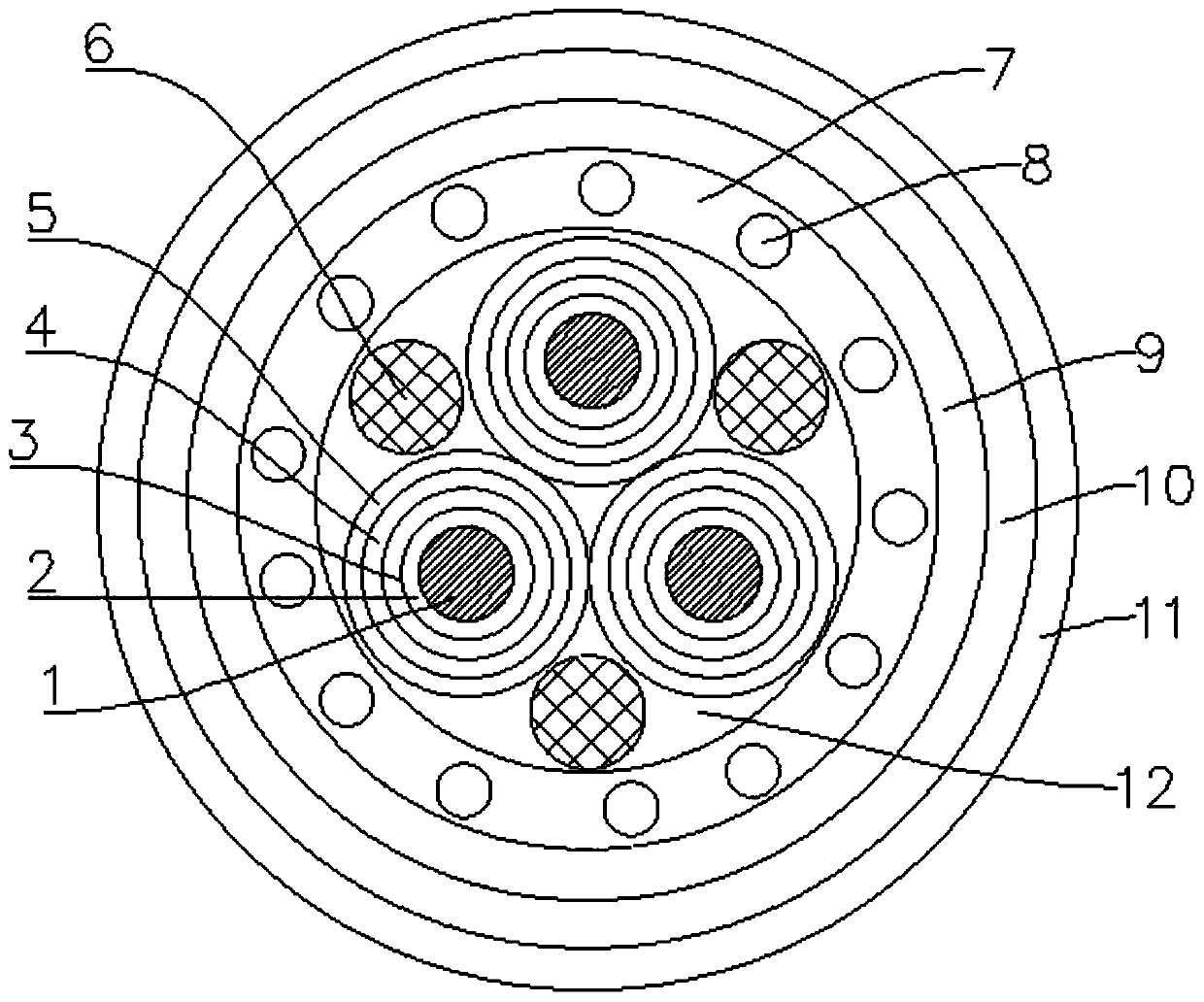 Medium-voltage fire-resistant power cable