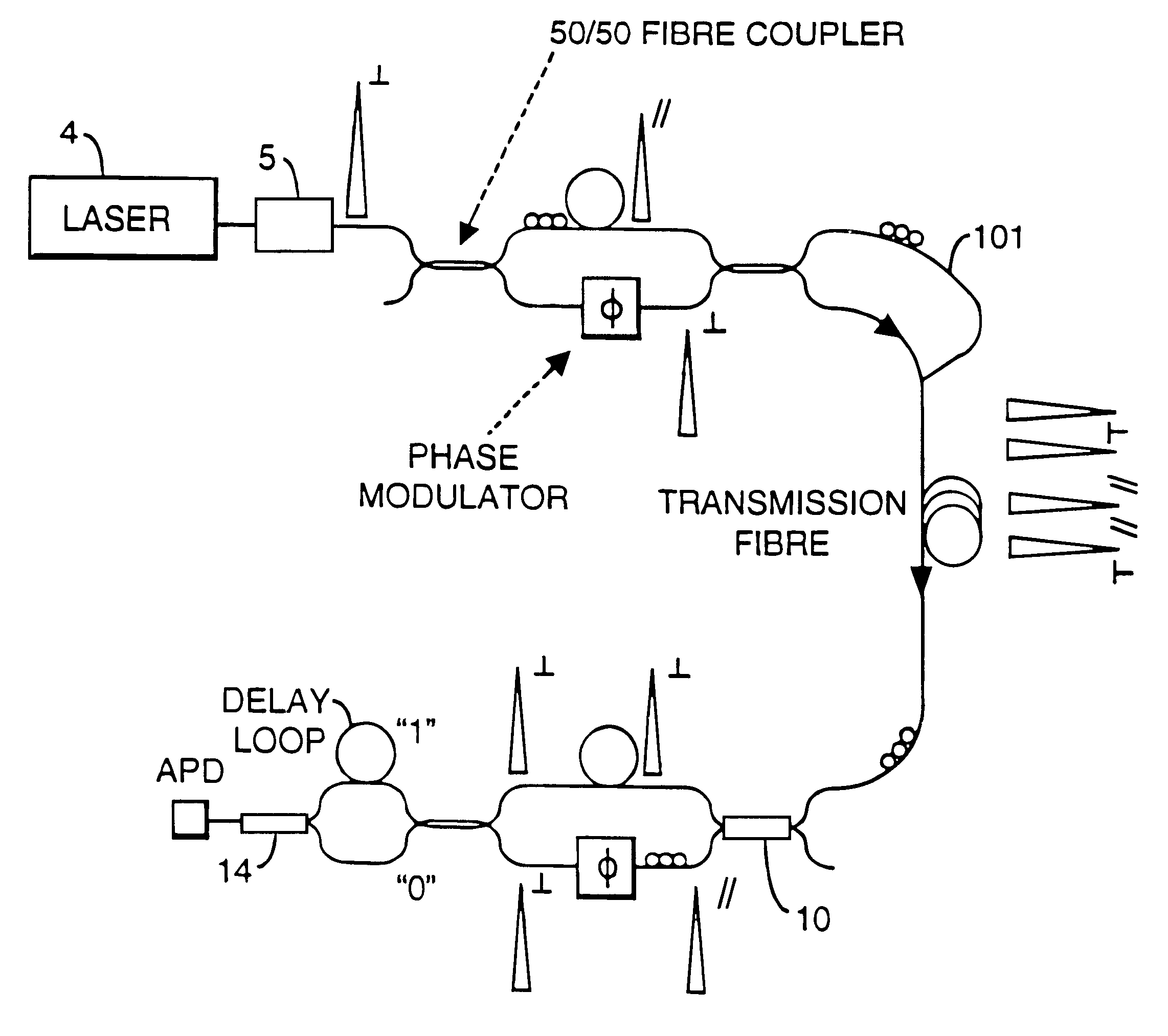 Method and apparatus for polarization-insensitive quantum cryptography