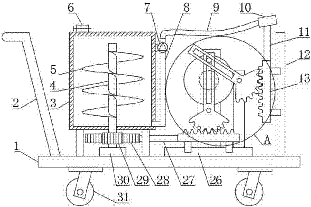 Efficient pesticide spraying device for garden