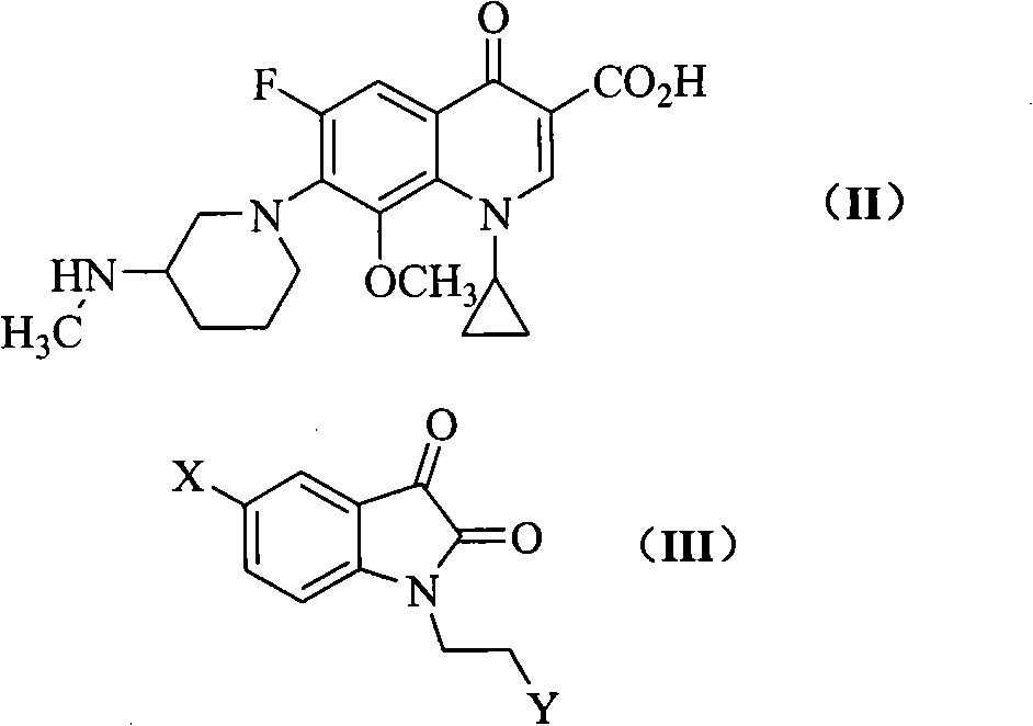 Quinoline carboxylic acid derivative containing isatin substitute and preparation method thereof