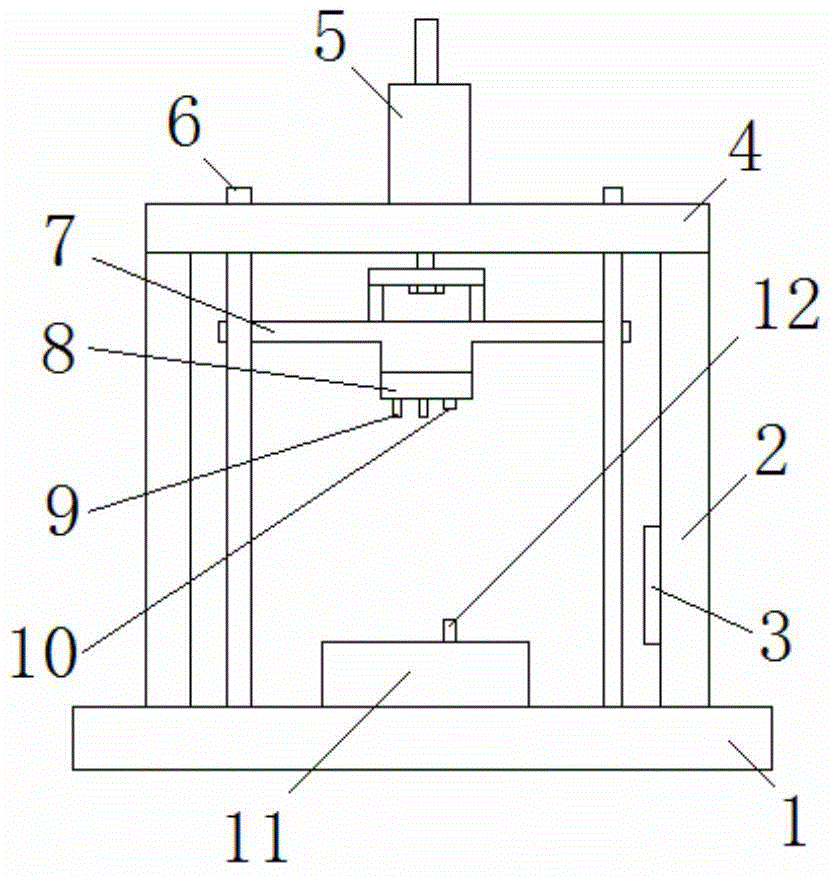 Hot-riveting device for fixing sensor circuit board