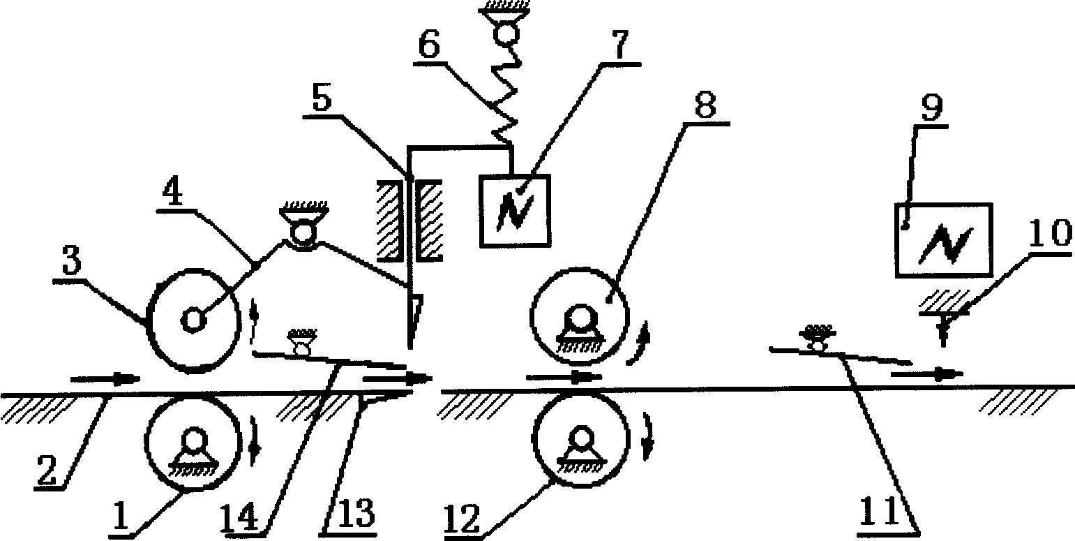 Flexible fixed length automatic disconnecting device for sheet material