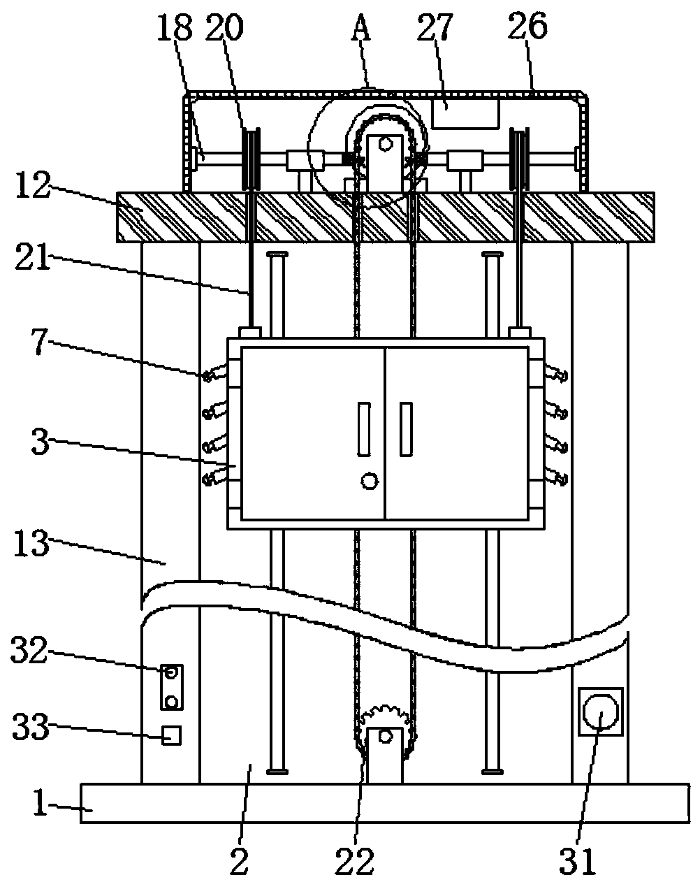 Fall protection devices for vertical transport of building materials