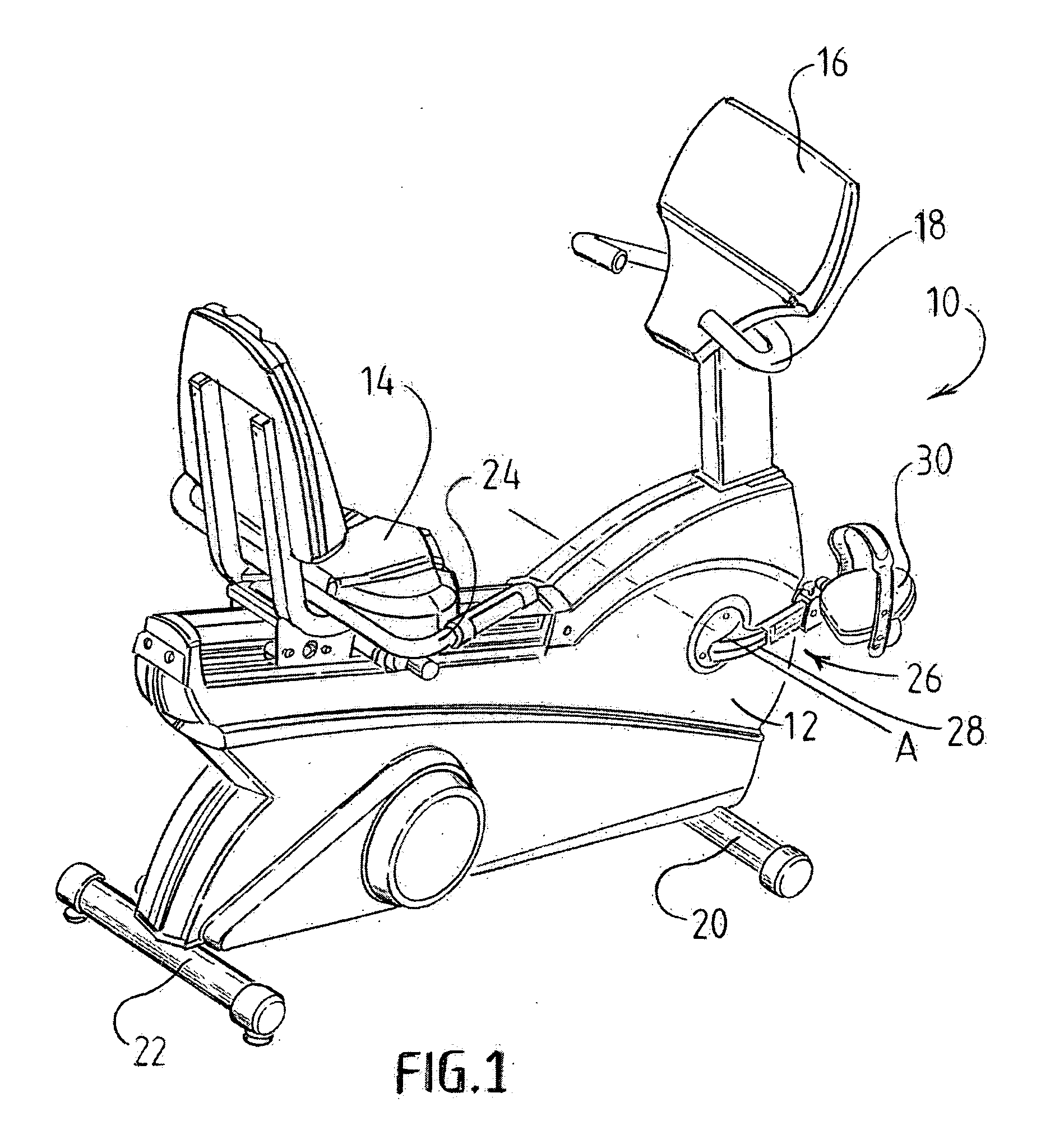 Adjustable pedal system for exercise bike