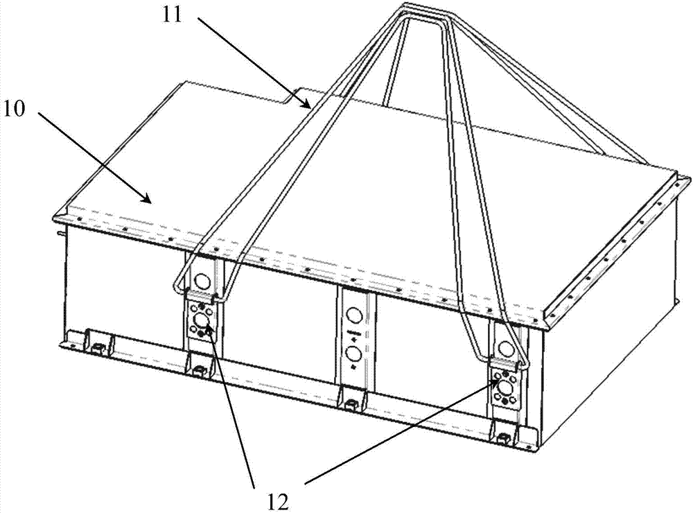 Battery box hoisting device