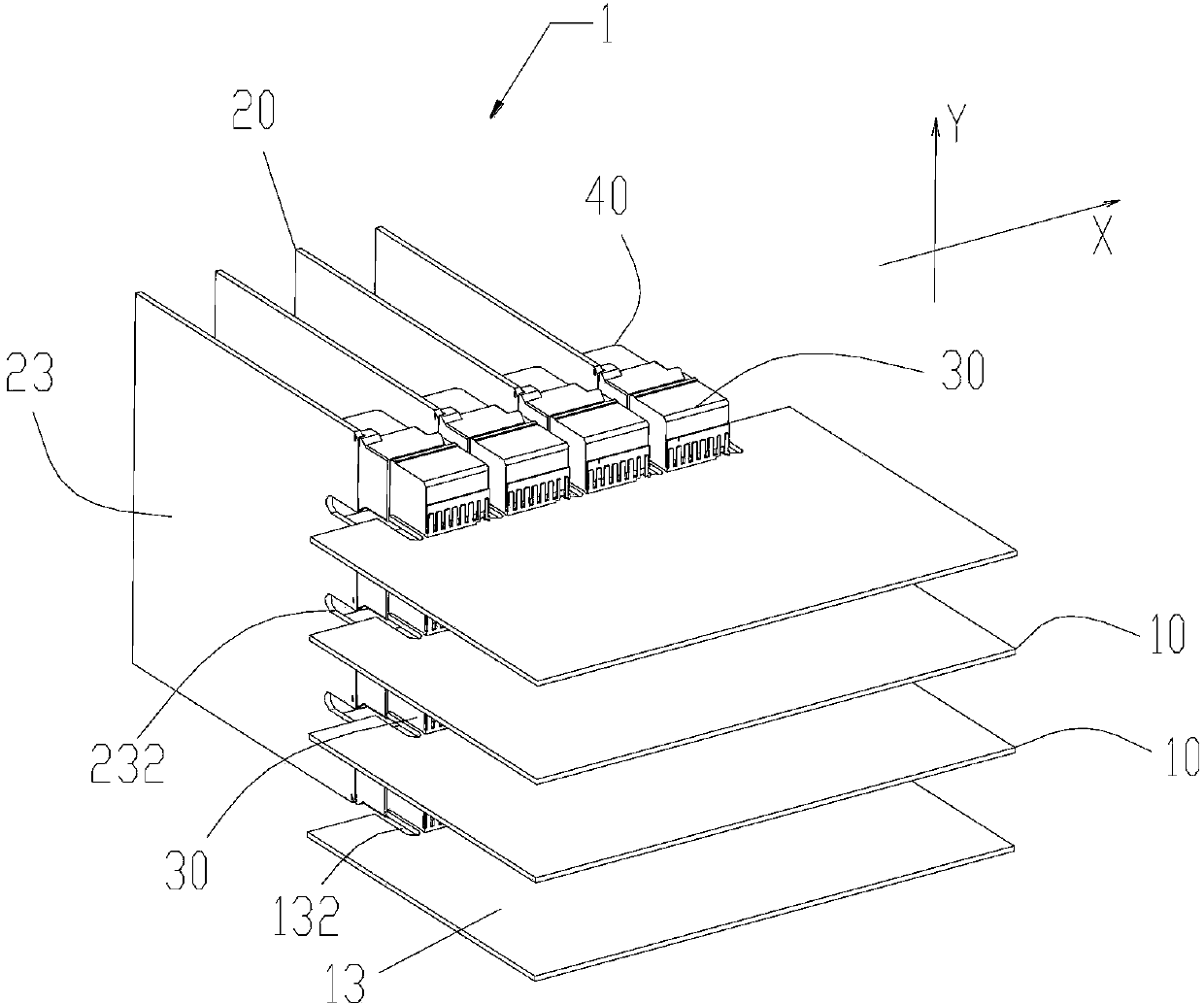 Electronic equipment, electronic system and circuit board interconnecting architecture