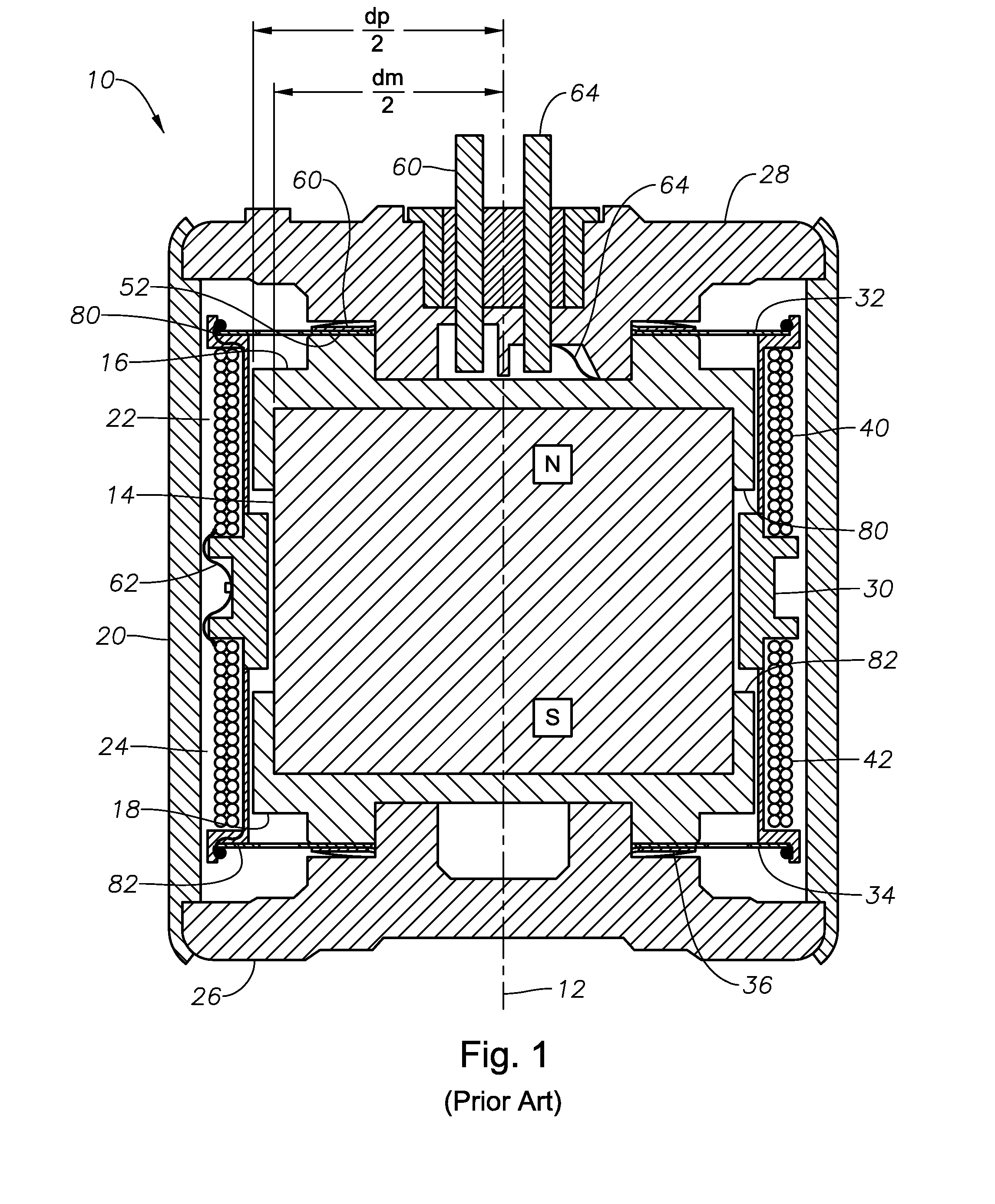 Vertical geophone having improved distortion characteristics