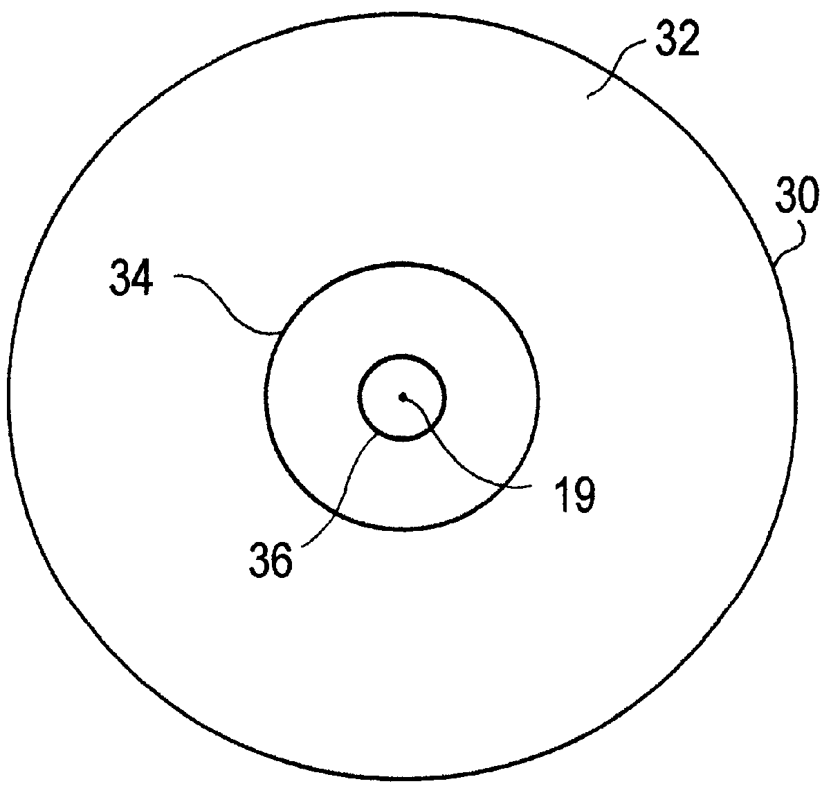 Magnetic position sensor having a variable width magnet mounted into a rotating disk and a hall effect sensor