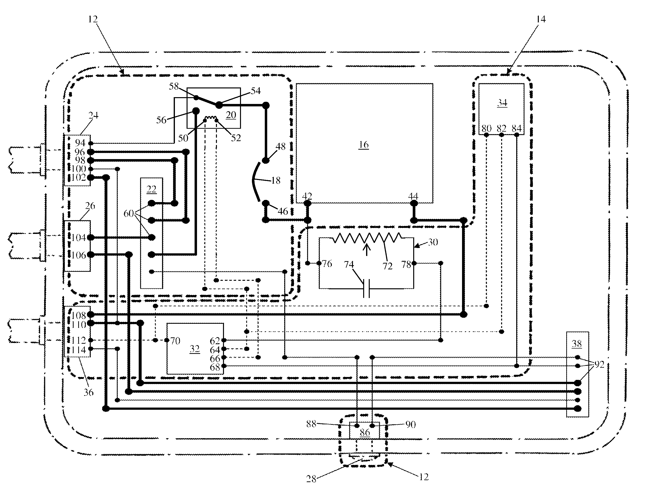 Device for activating a vehicle odometer using an external power source