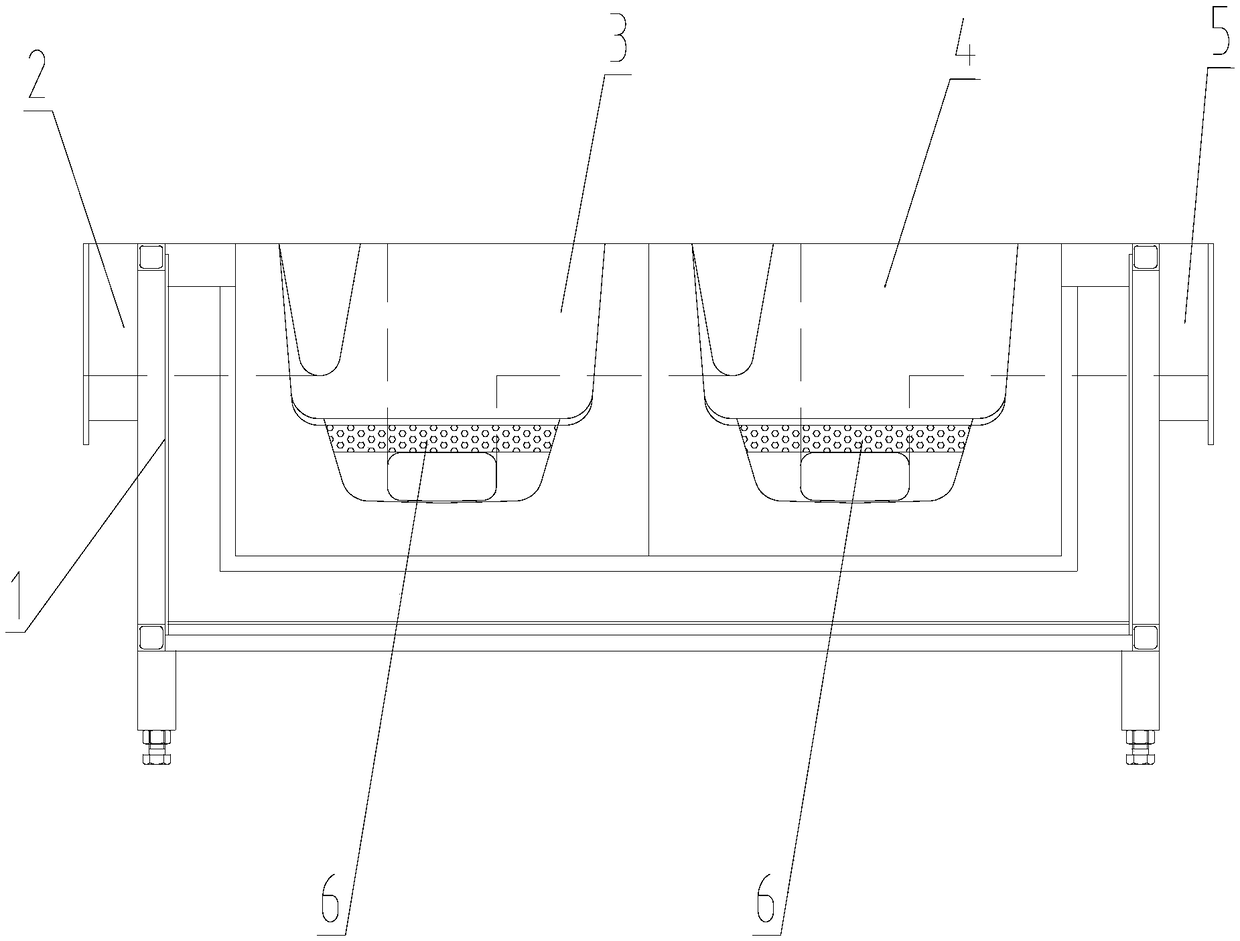 Design method for double-stage plate filter box and filter box thereof