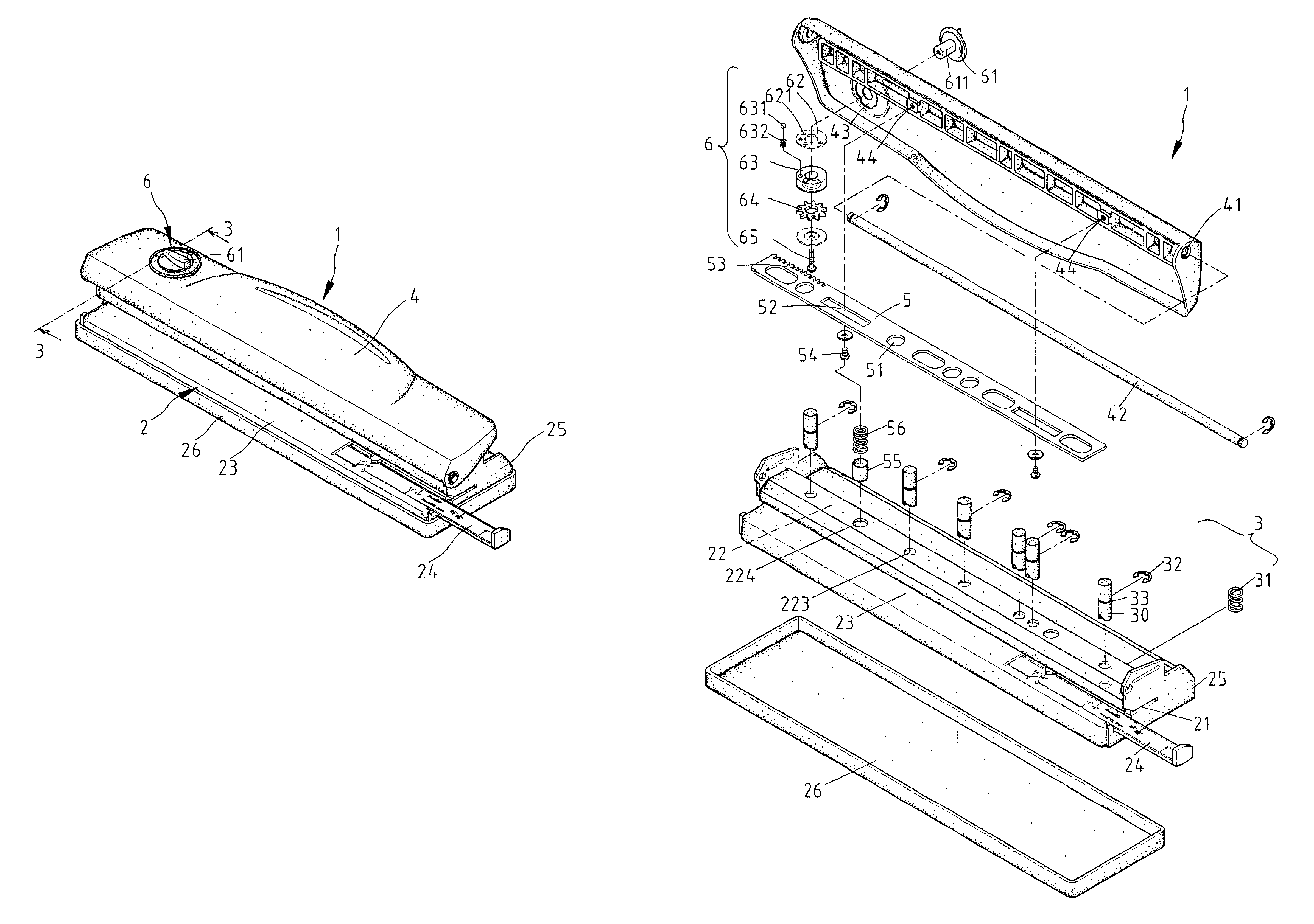 Punch with punch elements in adjustable positions