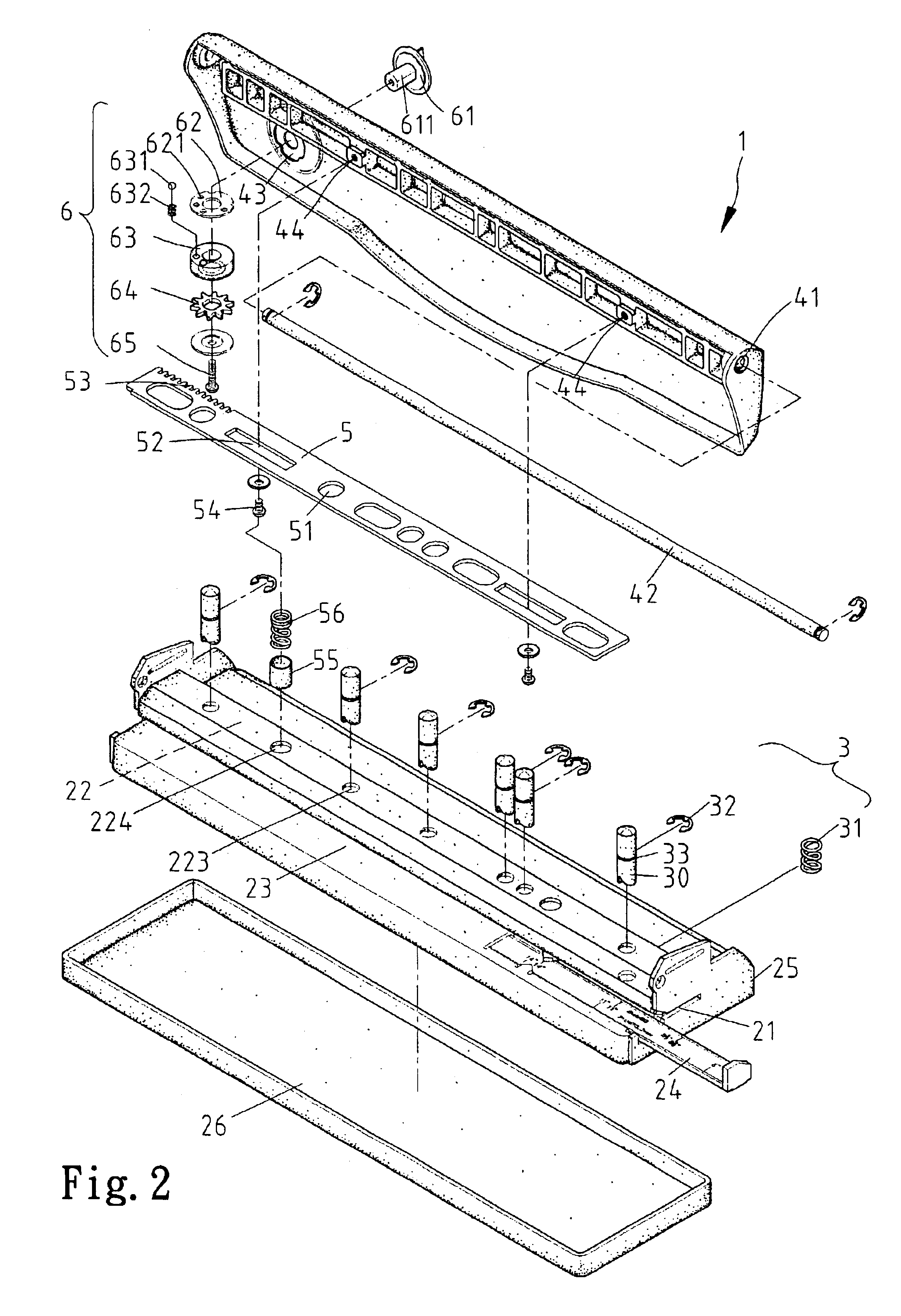 Punch with punch elements in adjustable positions