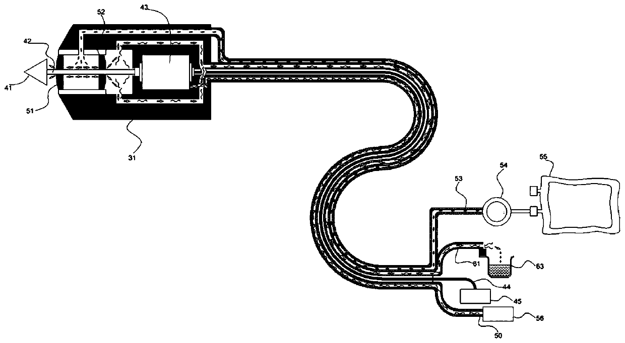 Rotary transmission guide pipe with power source capable of being placed in human body