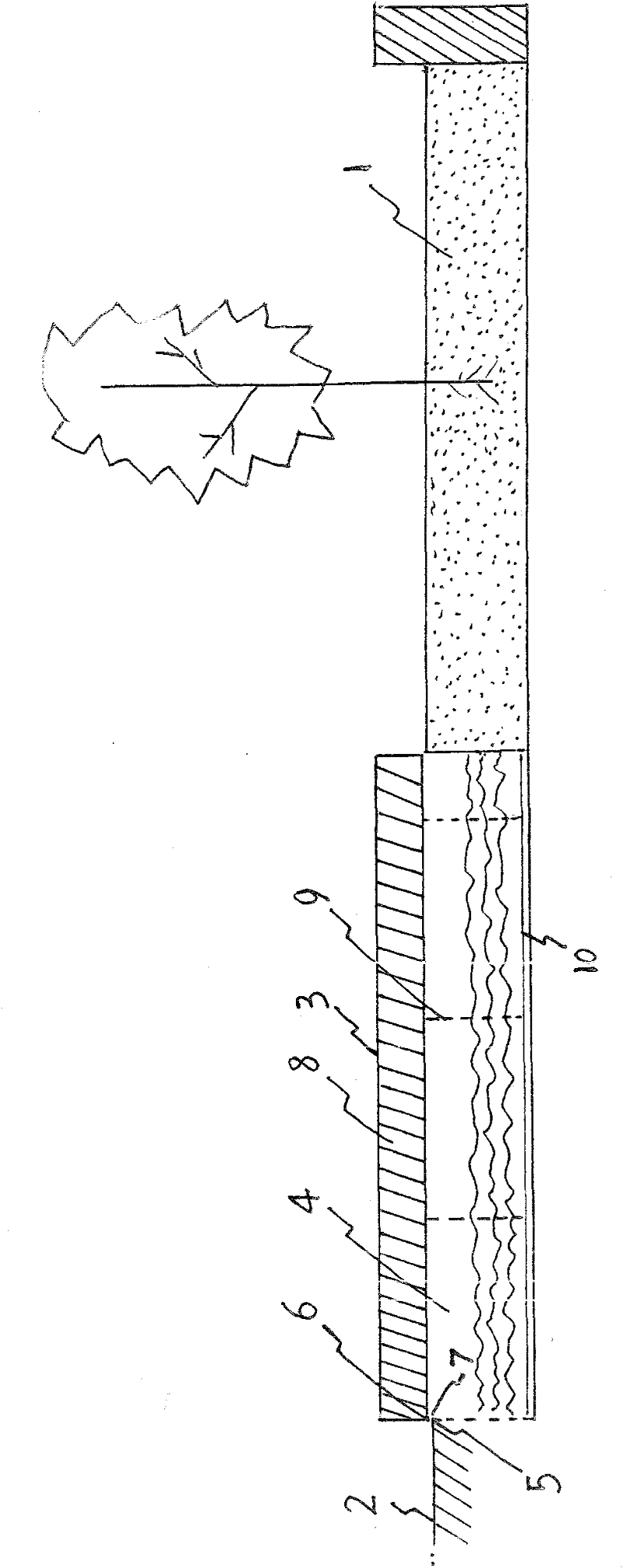 Method for watering street greening trees by utilizing rainwater