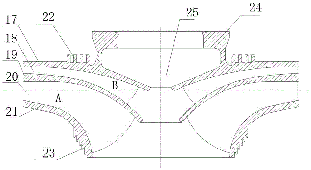 Pump turning direction hydraulically-started reversible water turbine and work method thereof