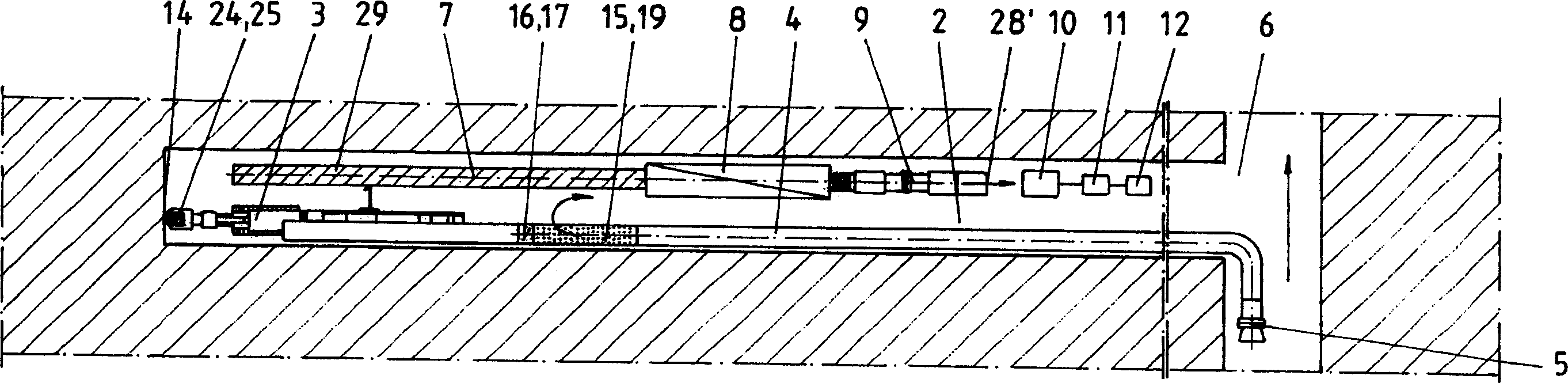 Ventilation device for laneway grubbing with roadheader