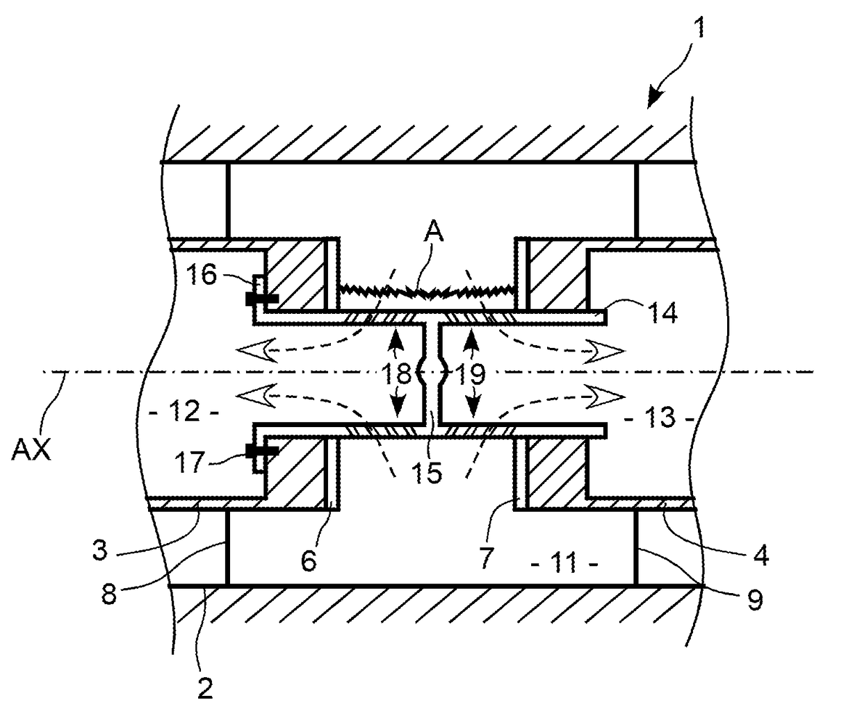 High-voltage electrical circuit breaker device with optimised automatic extinction