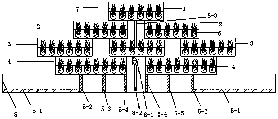 Vertical indoor formaldehyde hydroponic plant ecological purification system