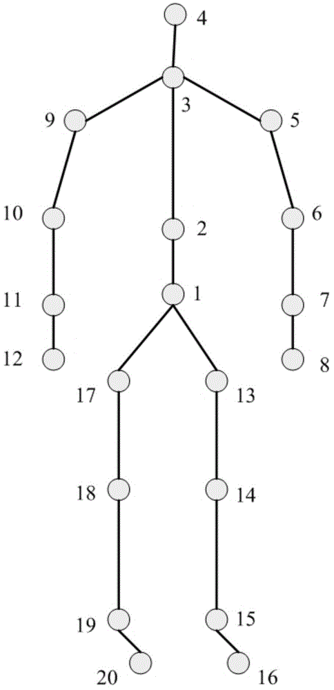 Human movement recognition method based on multistage characteristics