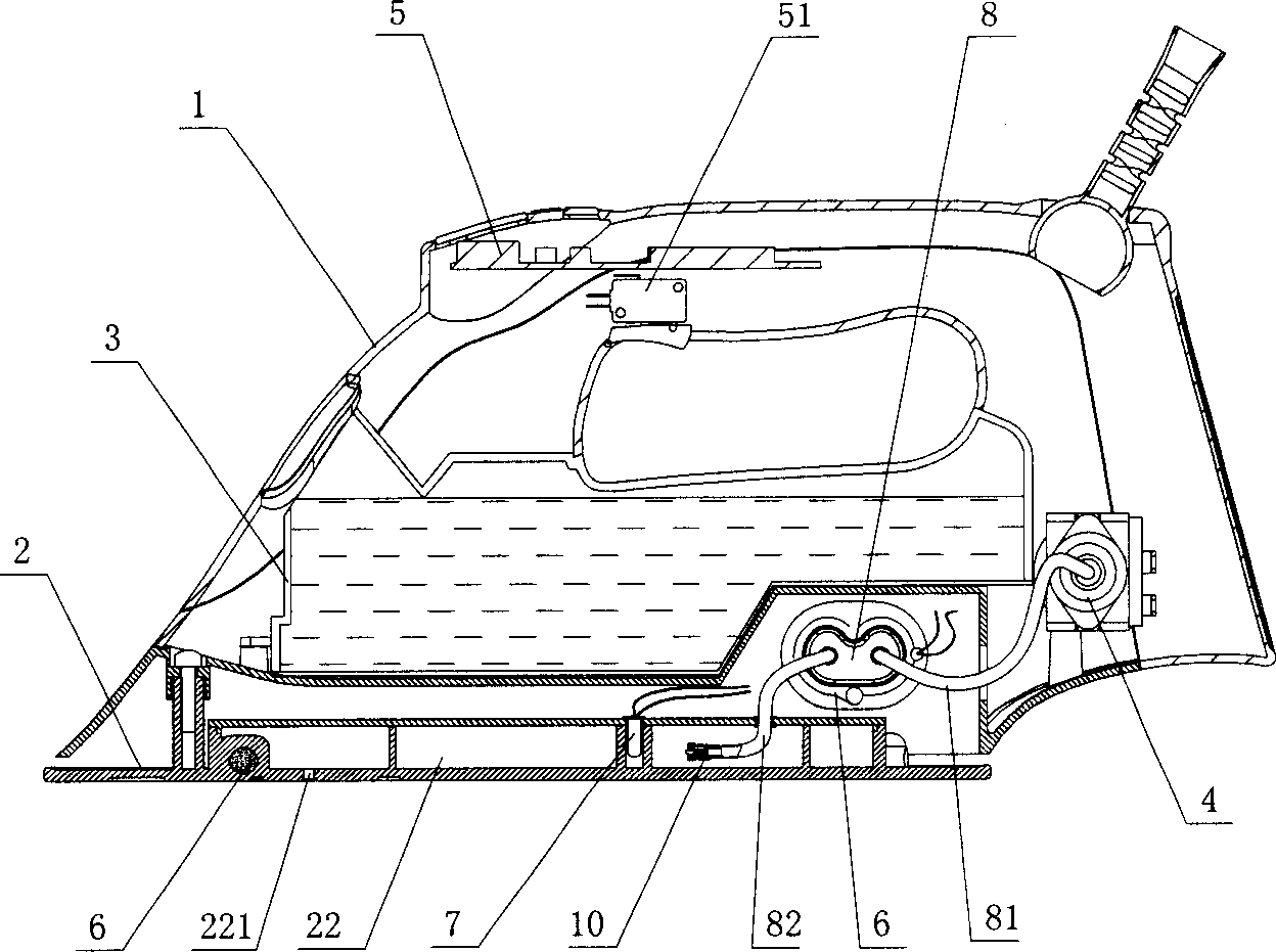 Improved structure of steam electric iron