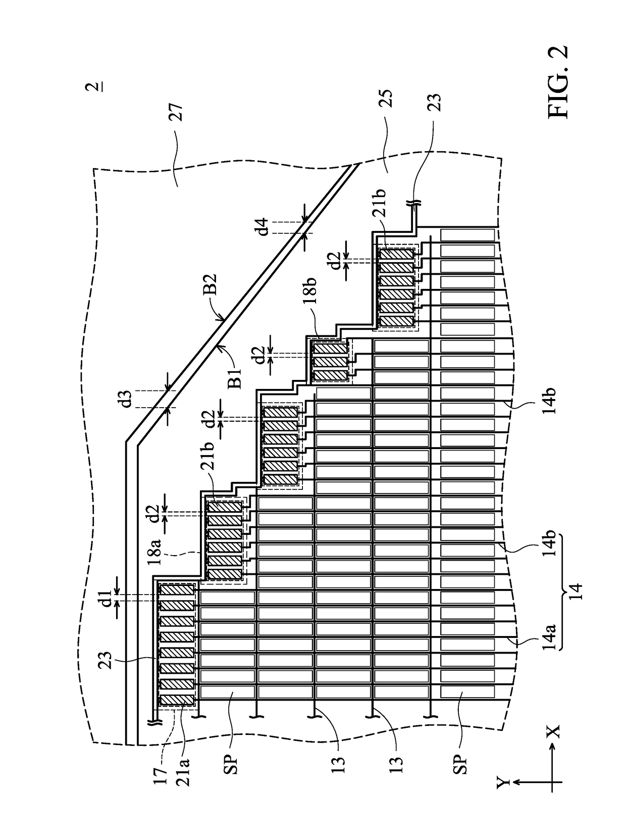 Display device with different circuit groups