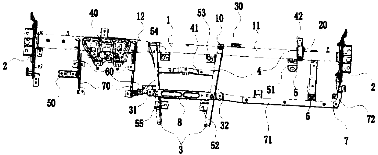 Steel-plastic composite support assembly for automobile instrument panel and automobile