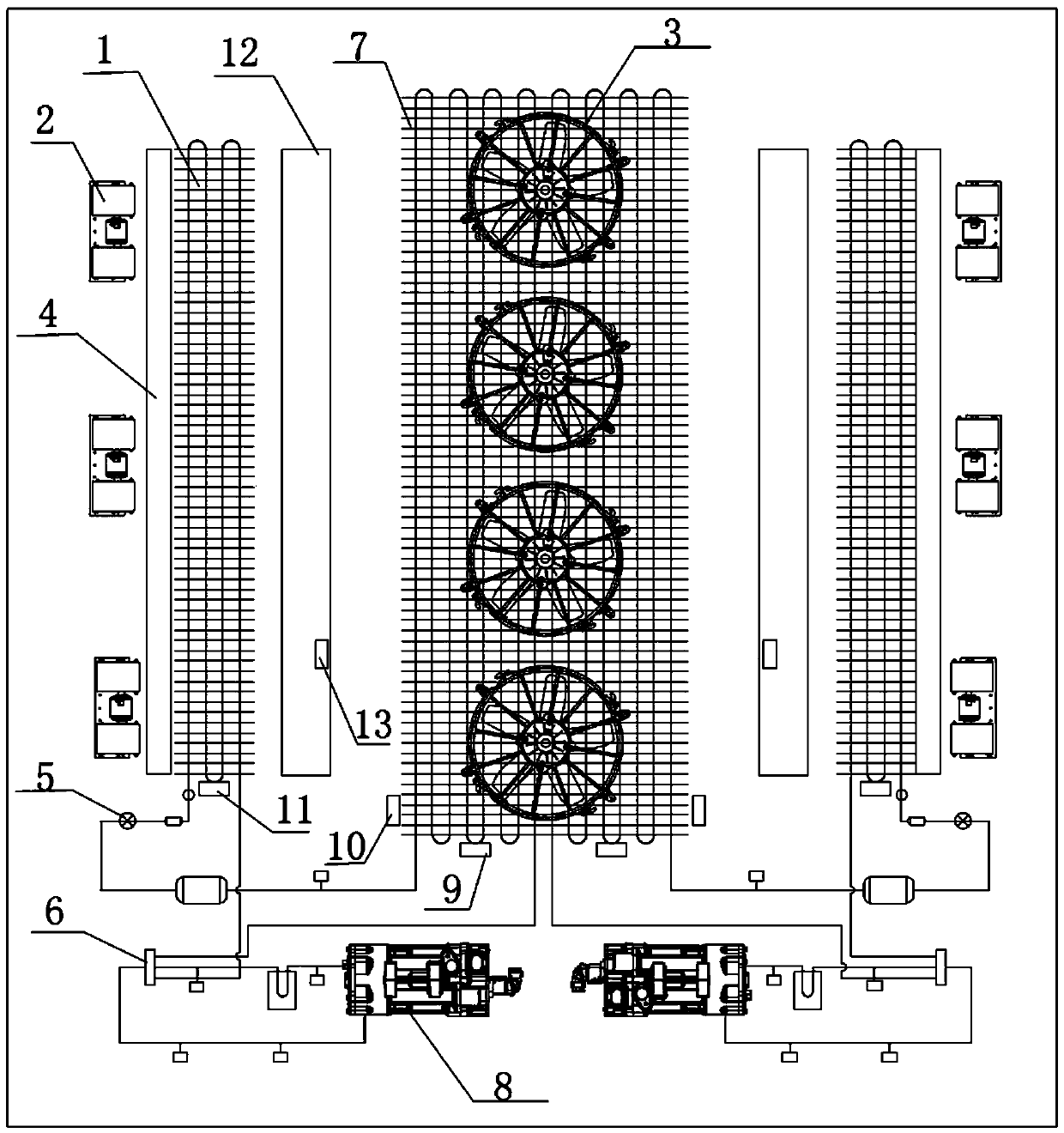 A high-efficiency defrosting heat pump type pure electric passenger car air conditioner