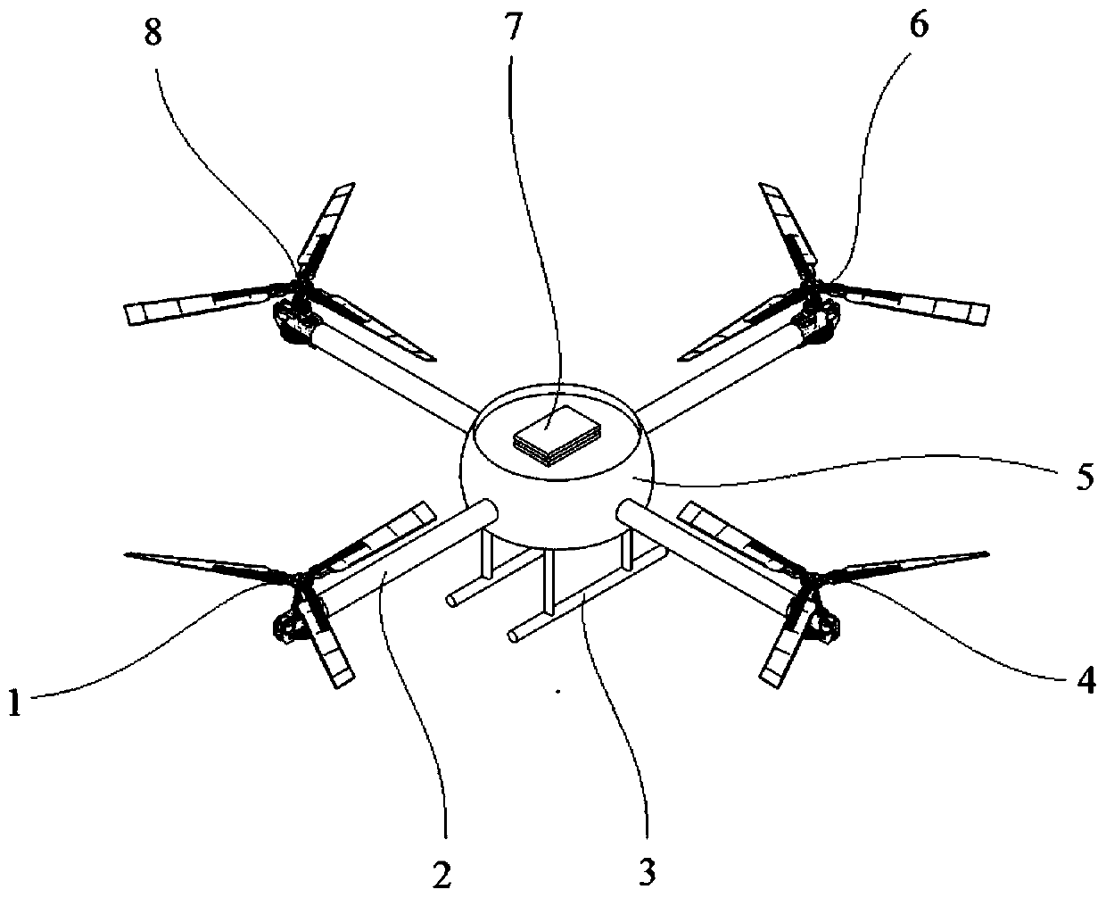 An independently controllable four-rotor unmanned aerial vehicle with six degrees of freedom in space and its control method