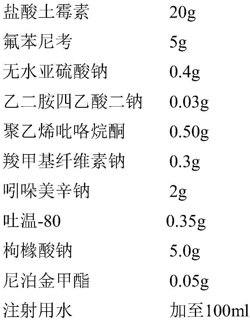 Anti-oxidization oxytetracycline hydrochloride injection and preparation method thereof