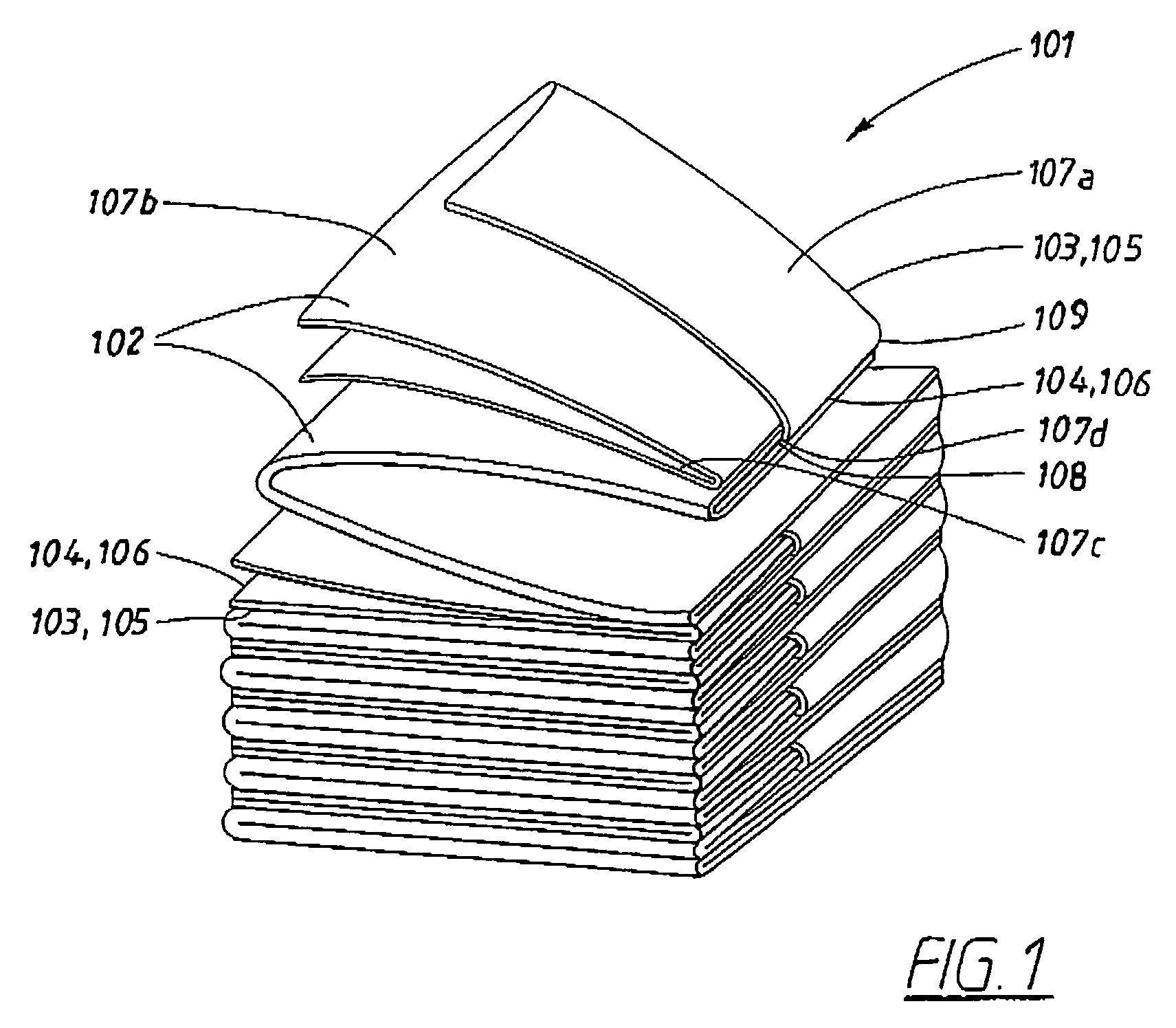 Stack of interfolded material sheets and method for its production