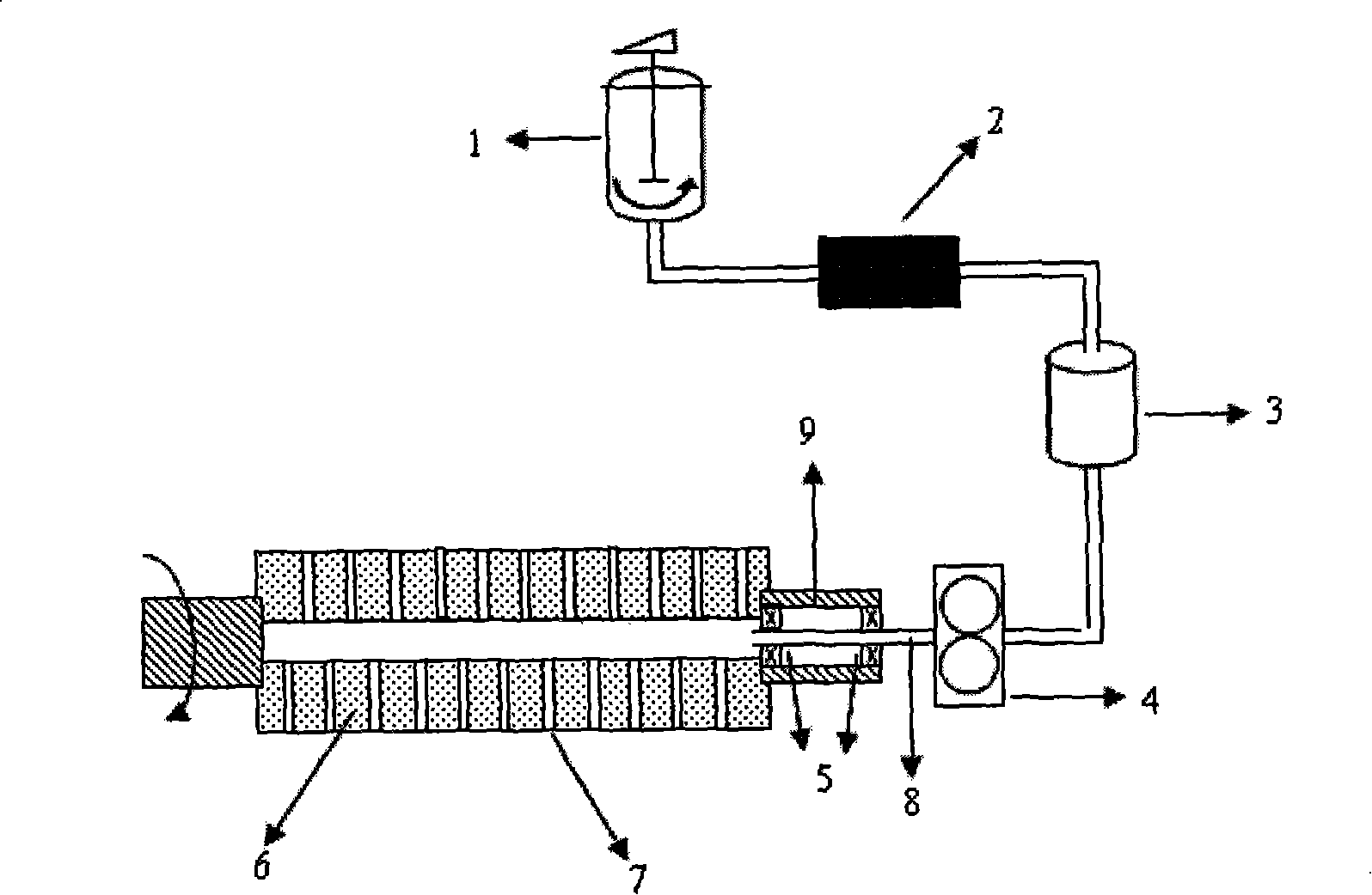 Method for producing continuous high-efficiency nano fibre nonwoven fabric and production device thereof