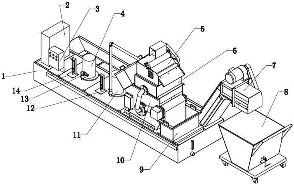 Combined chip removal and liquid recovery, filtration, cooling and cyclic utilization system for numerical control machine tool