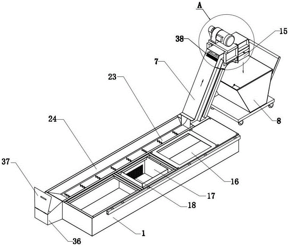 Combined chip removal and liquid recovery, filtration, cooling and cyclic utilization system for numerical control machine tool