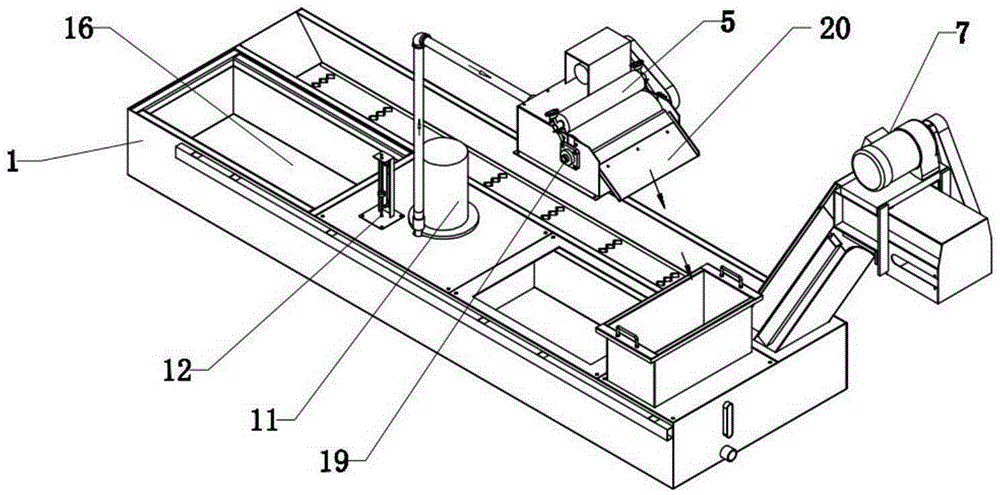 Combined chip removal and liquid recovery, filtration, cooling and cyclic utilization system for numerical control machine tool