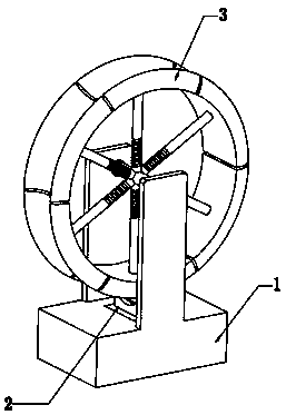 An adjustable prickle measuring and nail searching device for a bamboo disc encircling dustpan