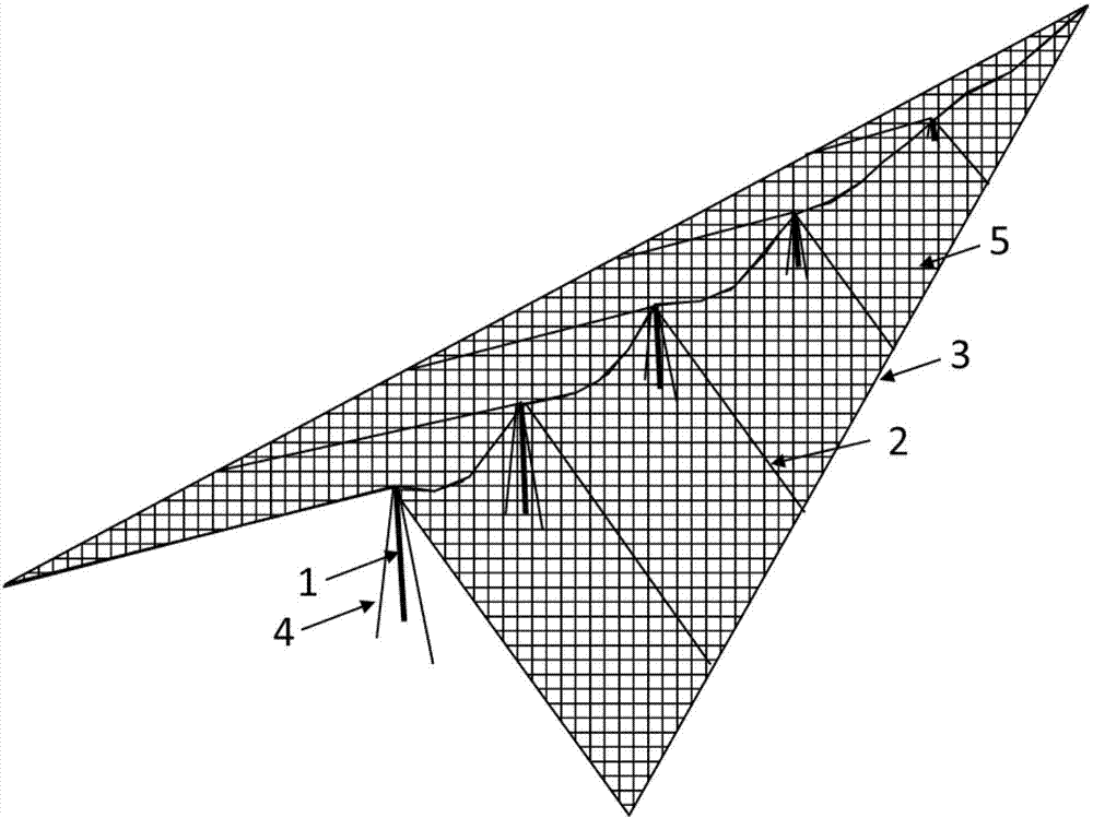 Flexible distribution and guide system for falling rocks