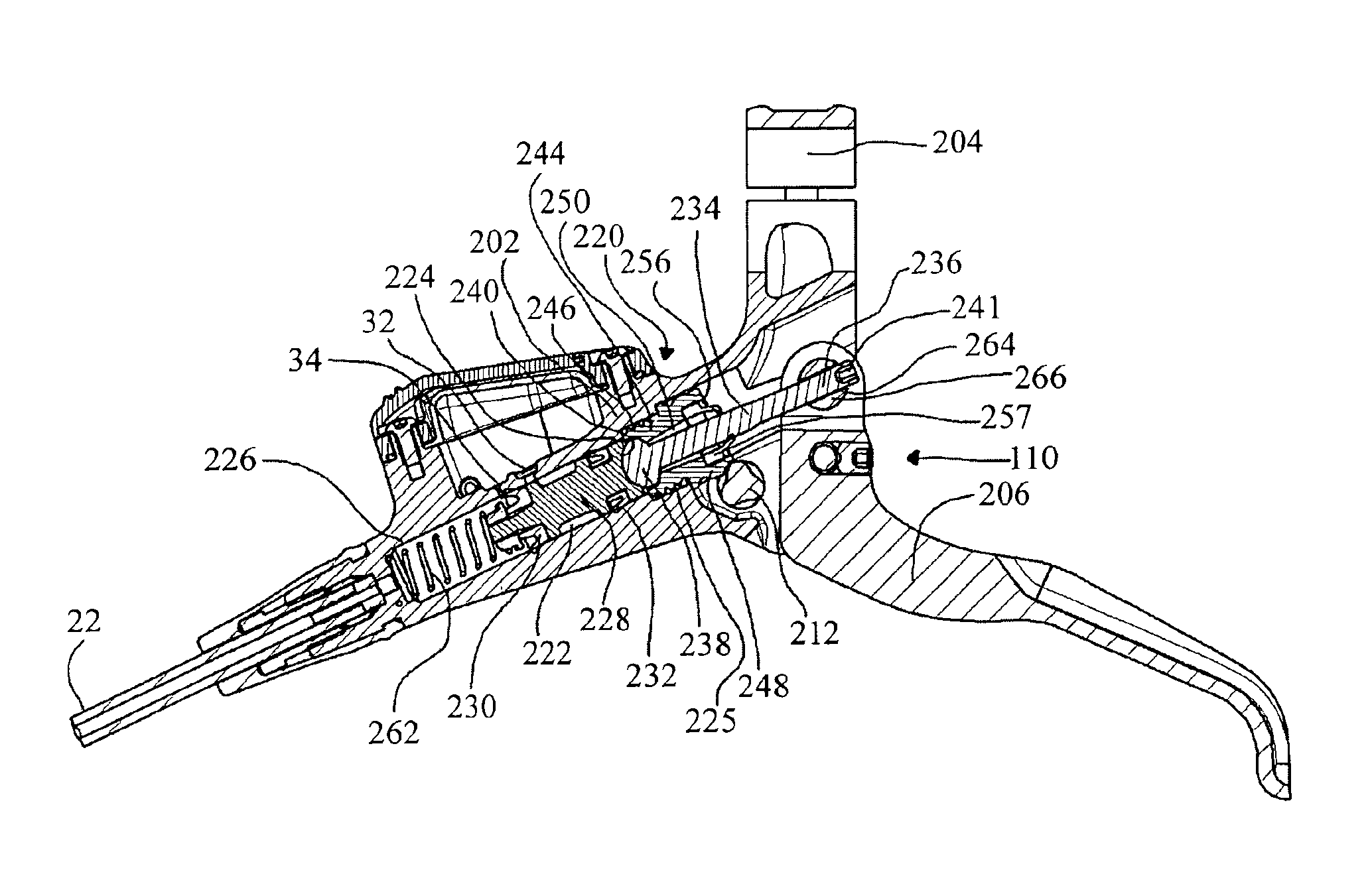 Reach adjustment mechanism for a master cylinder lever of a hydraulic disc brake