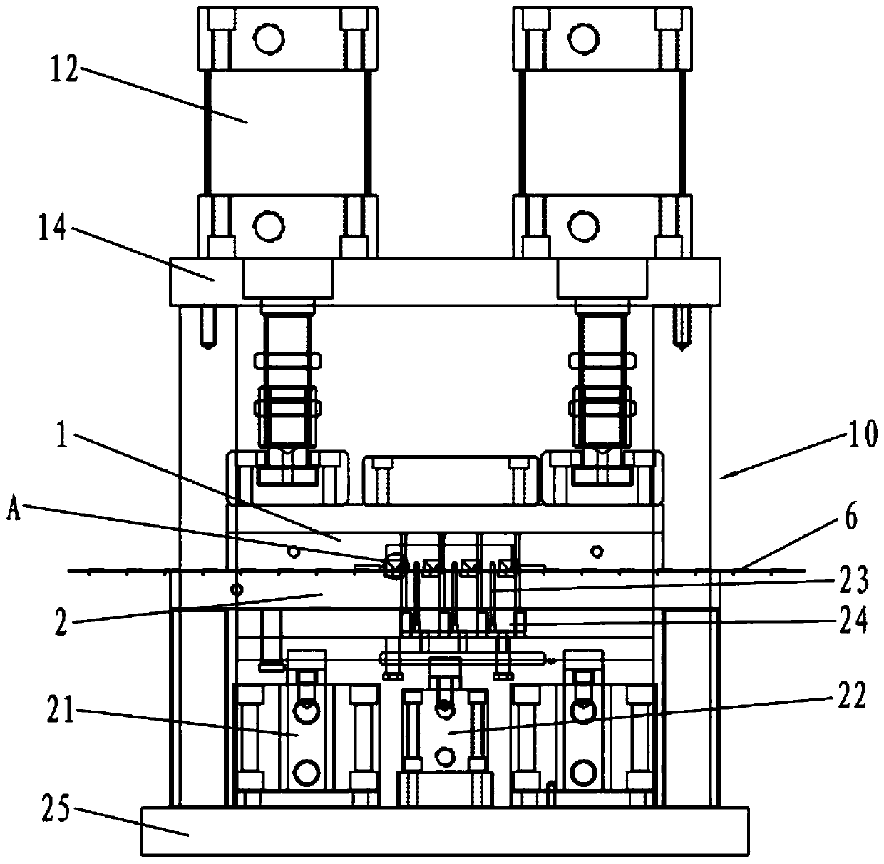 Vertical feeding welding device