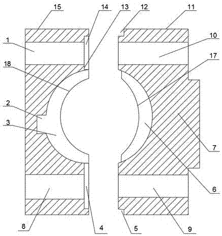 Split type bearing seat used for anti-rolling device