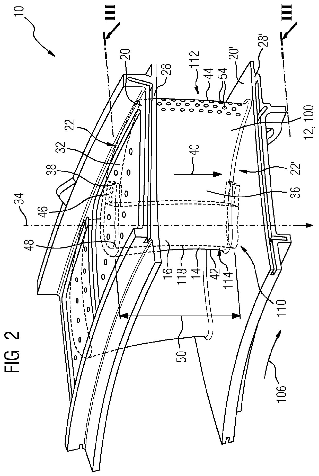 Cooling concept for turbine blades or vanes