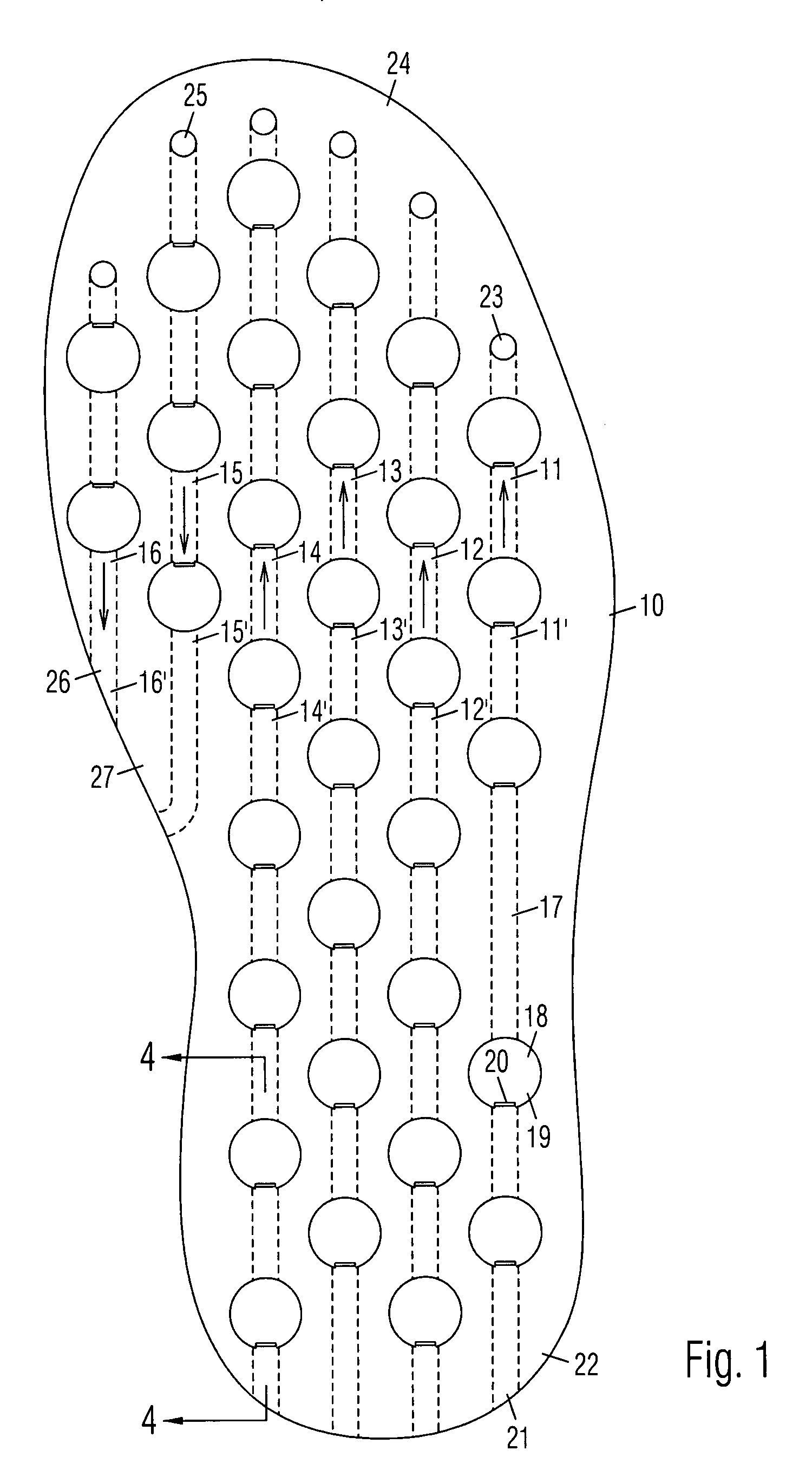 Air circulating shoe pad