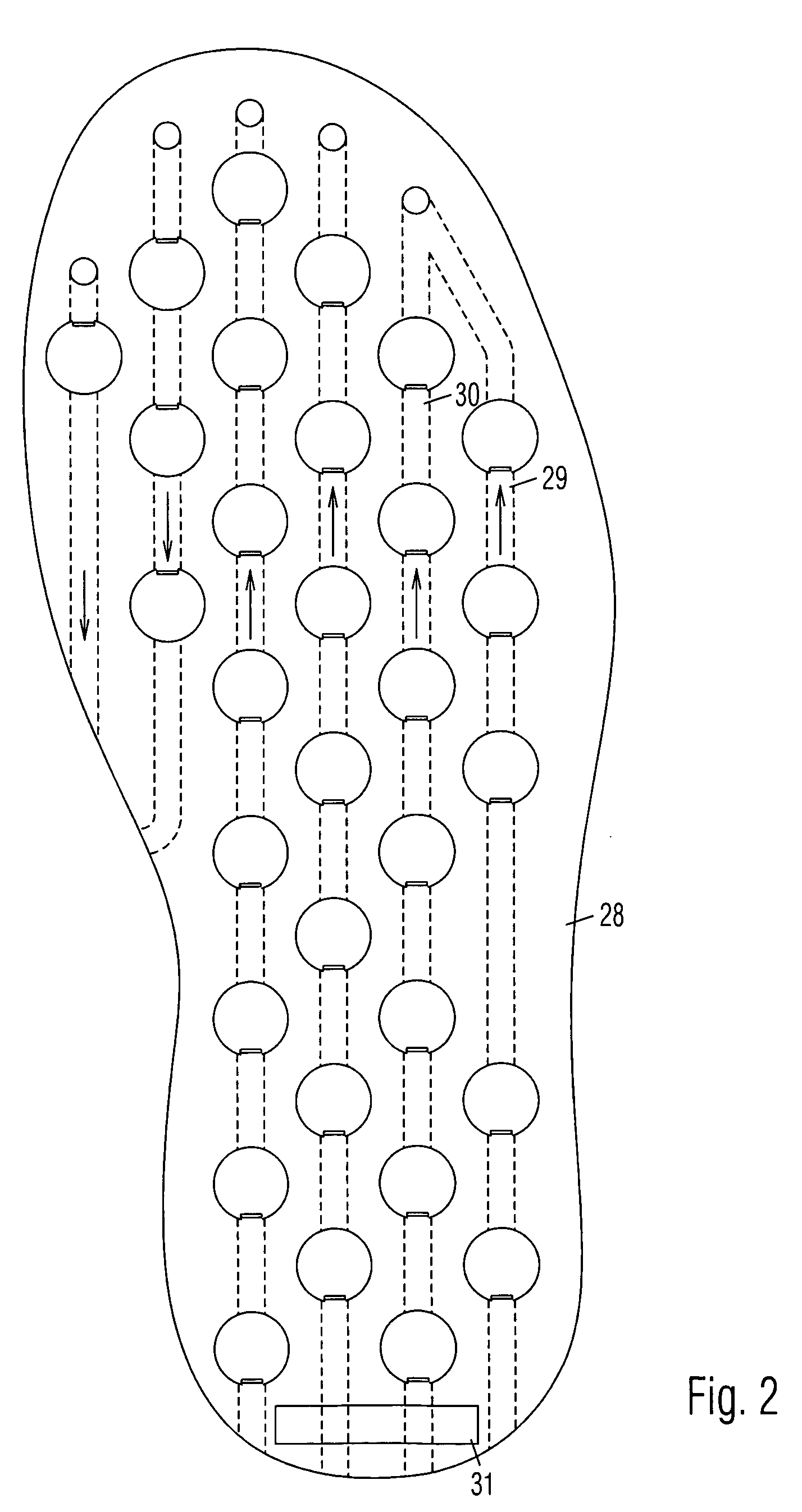 Air circulating shoe pad