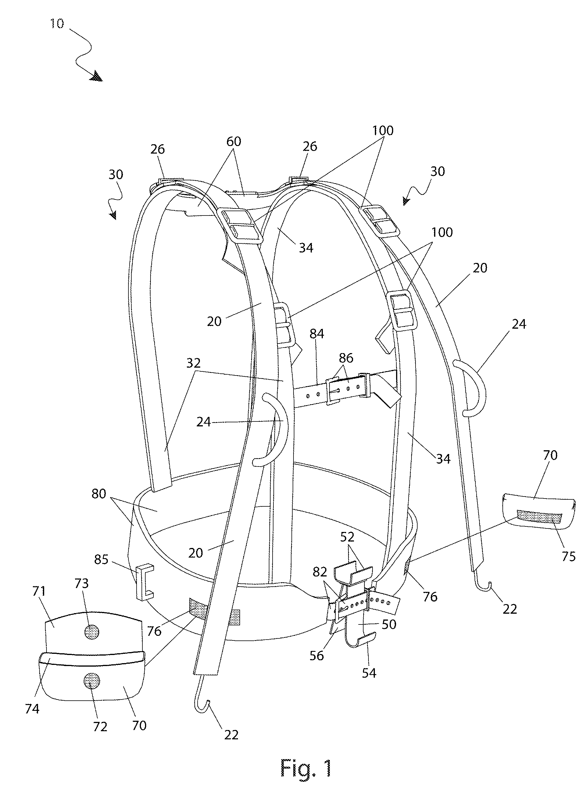 Back support lifting device for emergency personnel