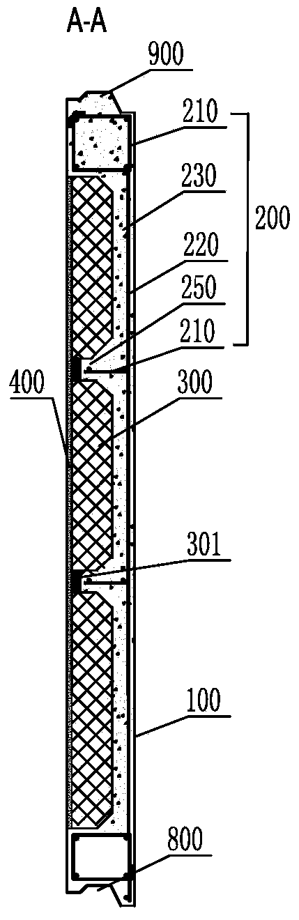 Integrally prefabricated multifunctional composite external wall panel and industrial building external wall