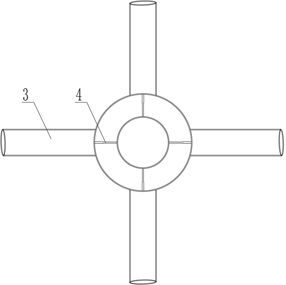 Inclined strut offshore wind power single pile foundation with damping sleeve and construction method