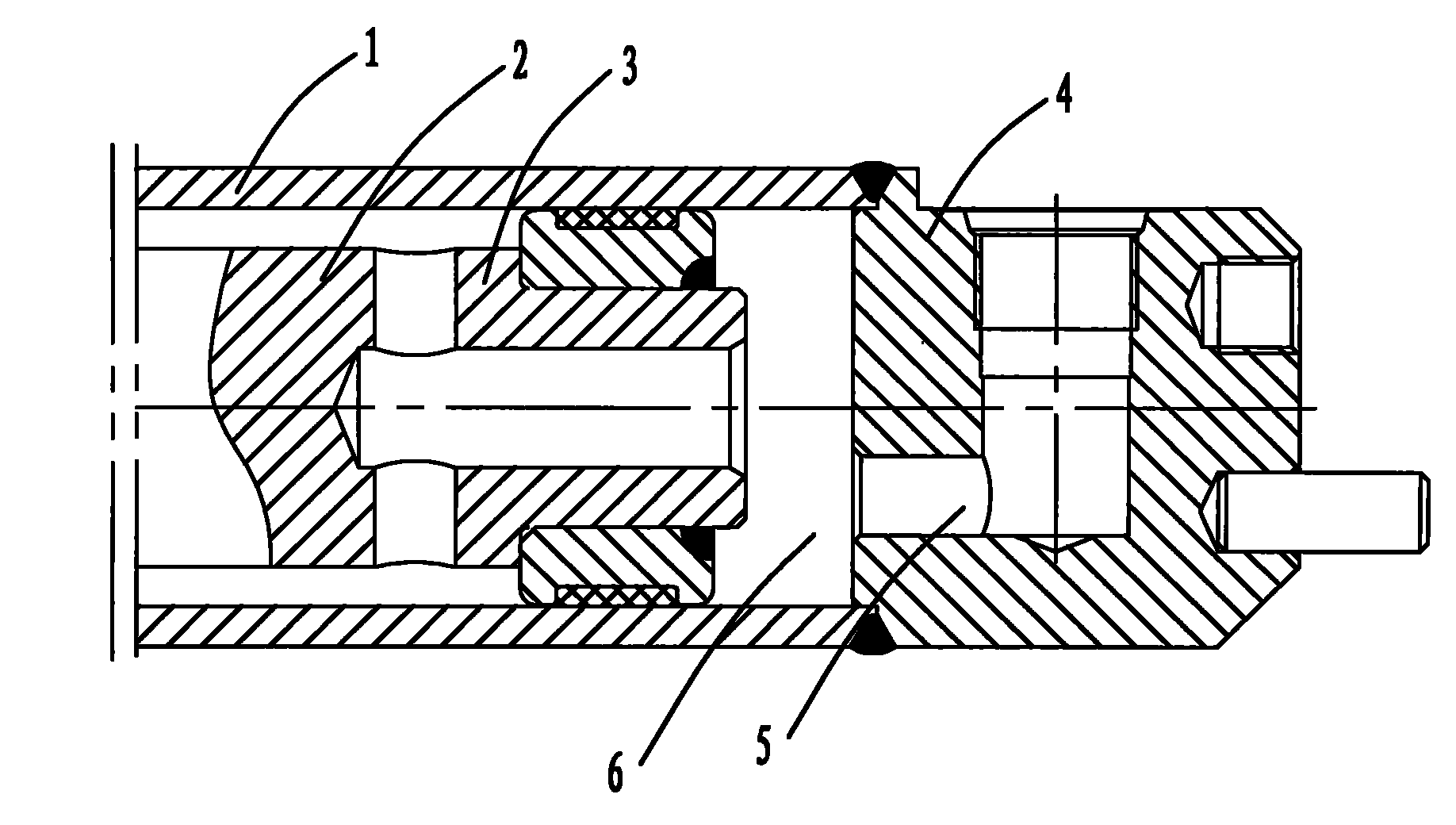 Single-acting piston type buffering hydraulic oil cylinder