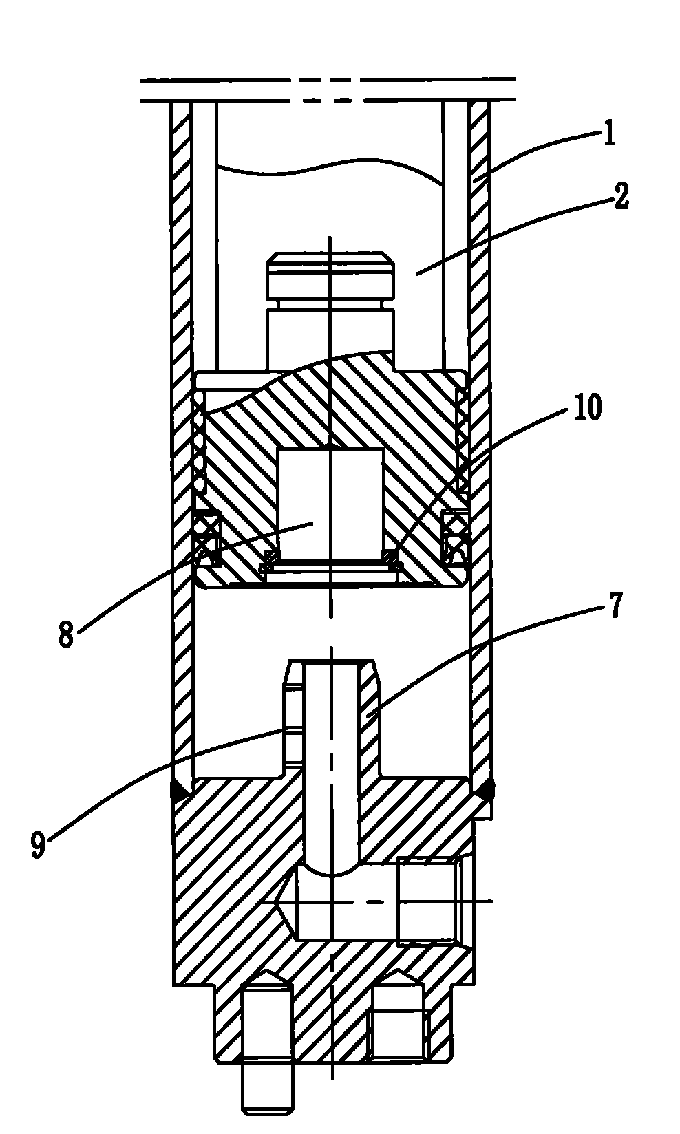 Single-acting piston type buffering hydraulic oil cylinder